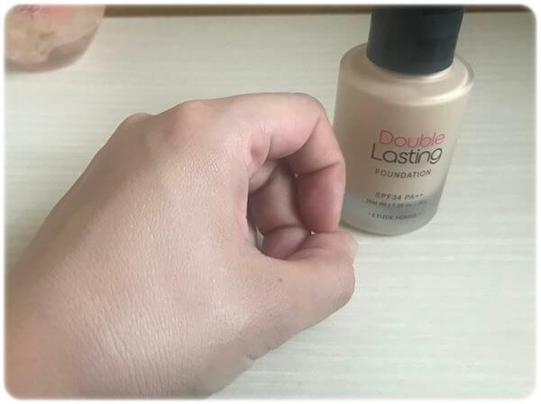 ダブルラスティング ファンデ使用後